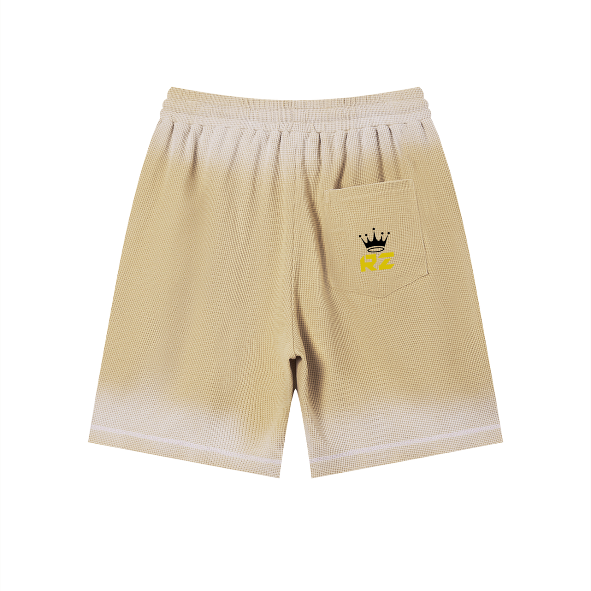 Unisex Sunfade Waffle Raw Hem Shorts