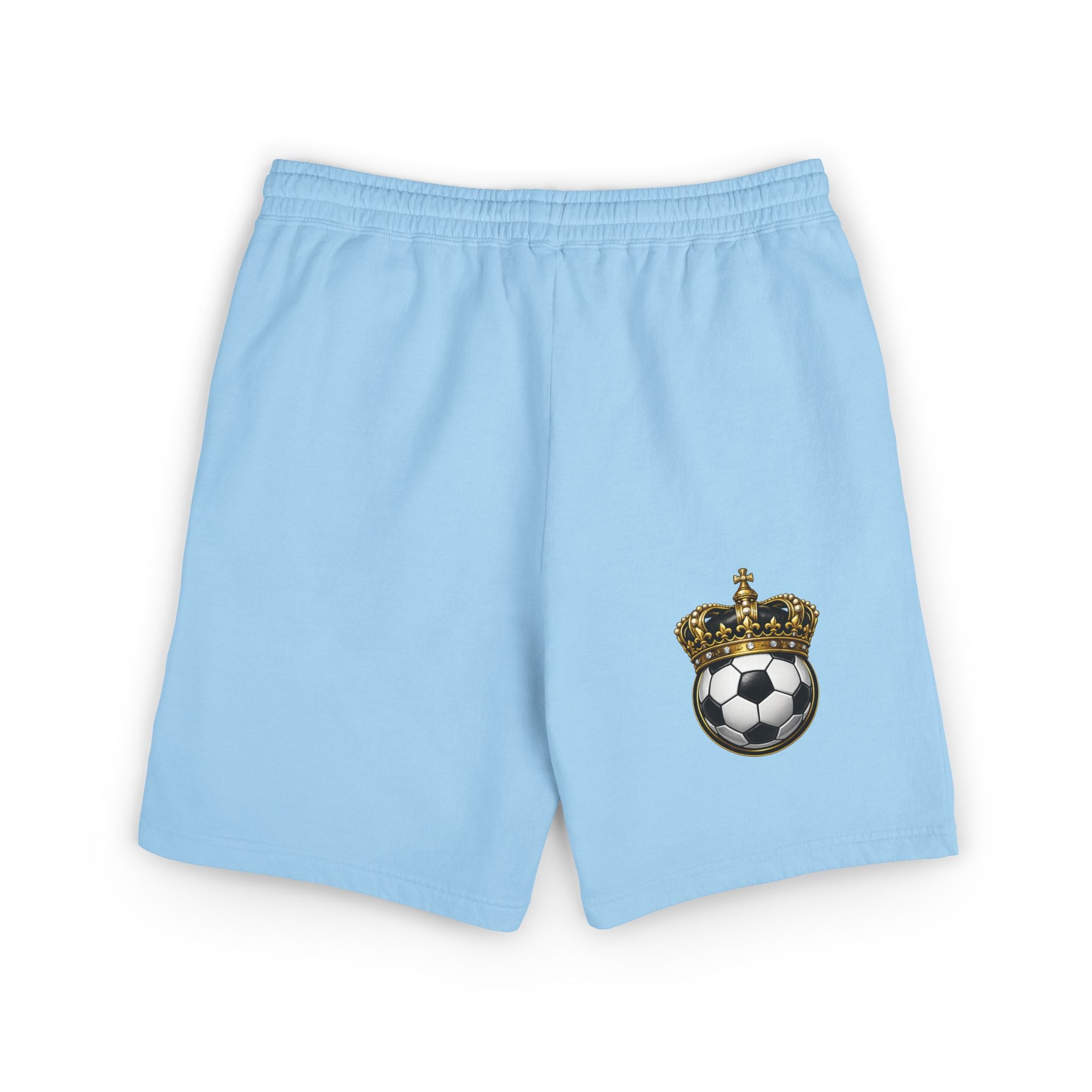 Crowned Soccer Logo Sweat Shorts — Garment-Dyed Lightweight Fleece