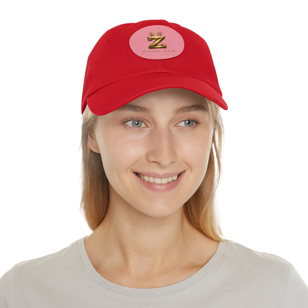 Round Leather Patch Dad Hat — Gold 'Royal Zak' Crown Emblem