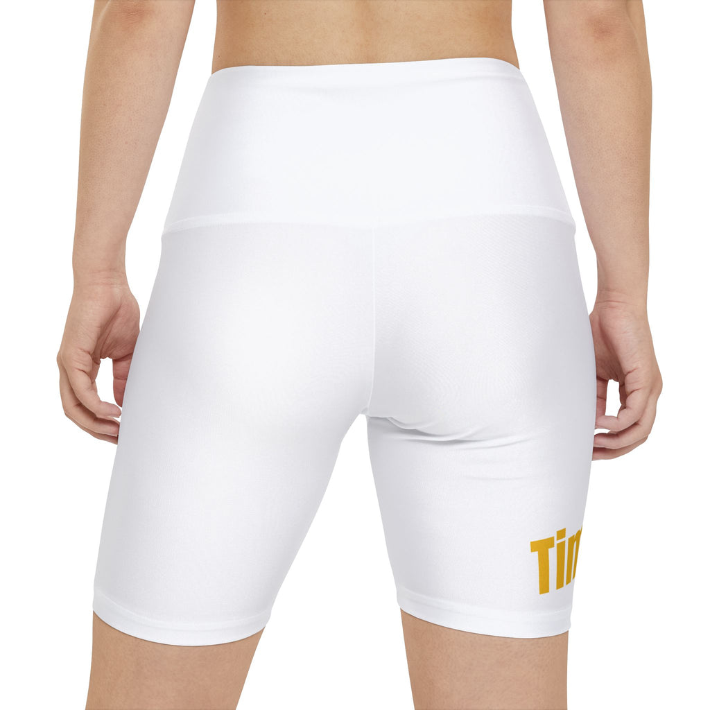 Workout Shorts — "Hard Work To Work Time" Motivational Fitness Bike Design