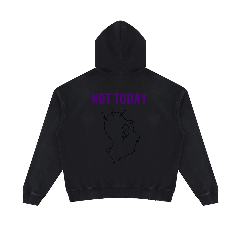Unisex Mineral Wash Distressed Hoodie