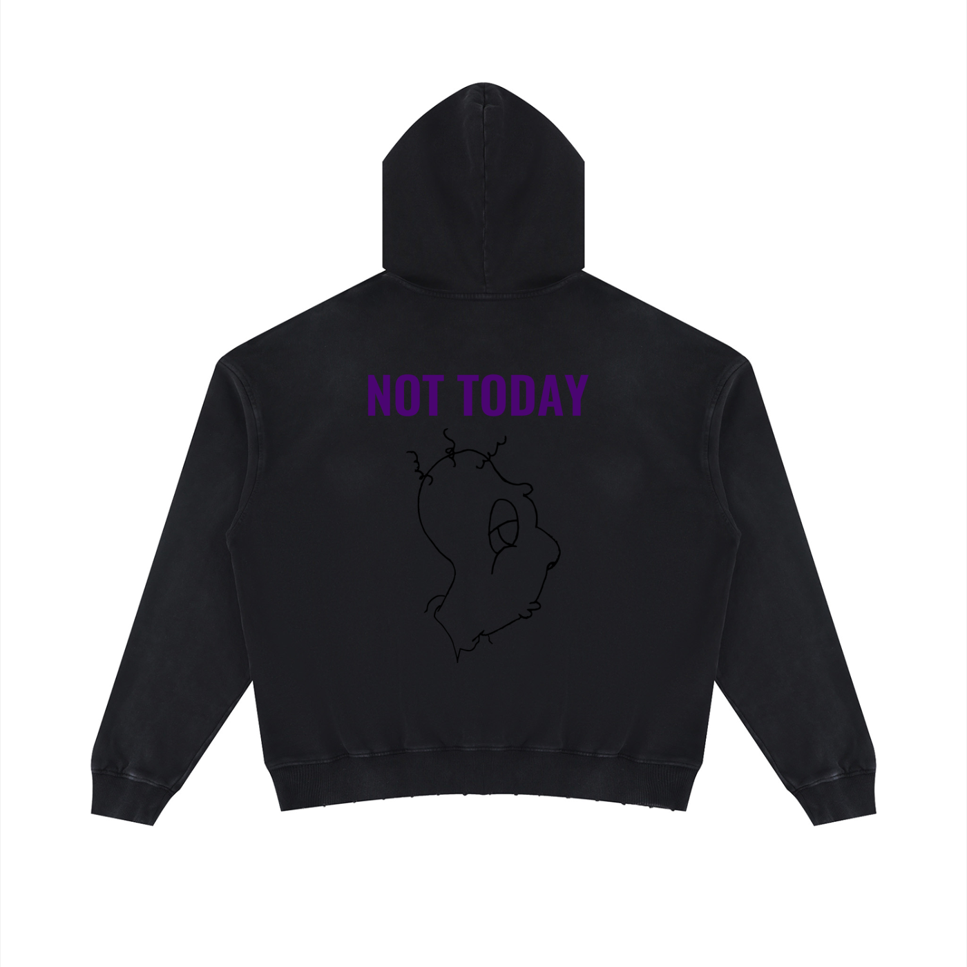 Unisex Mineral Wash Distressed Hoodie