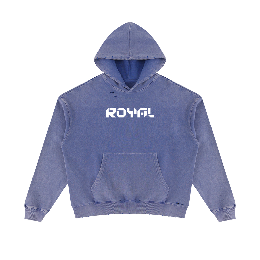 Unisex Mineral Wash Distressed Hoodie