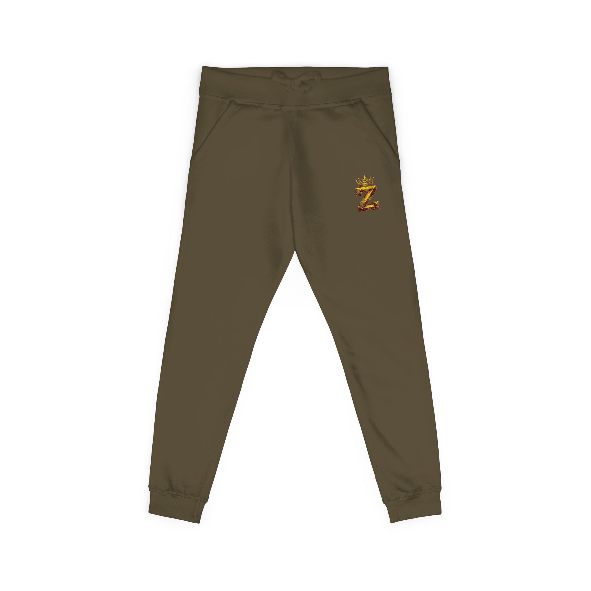 Embroidered Gold Floral '2' Fleece Sweatpants — Cozy Casual Loungewear