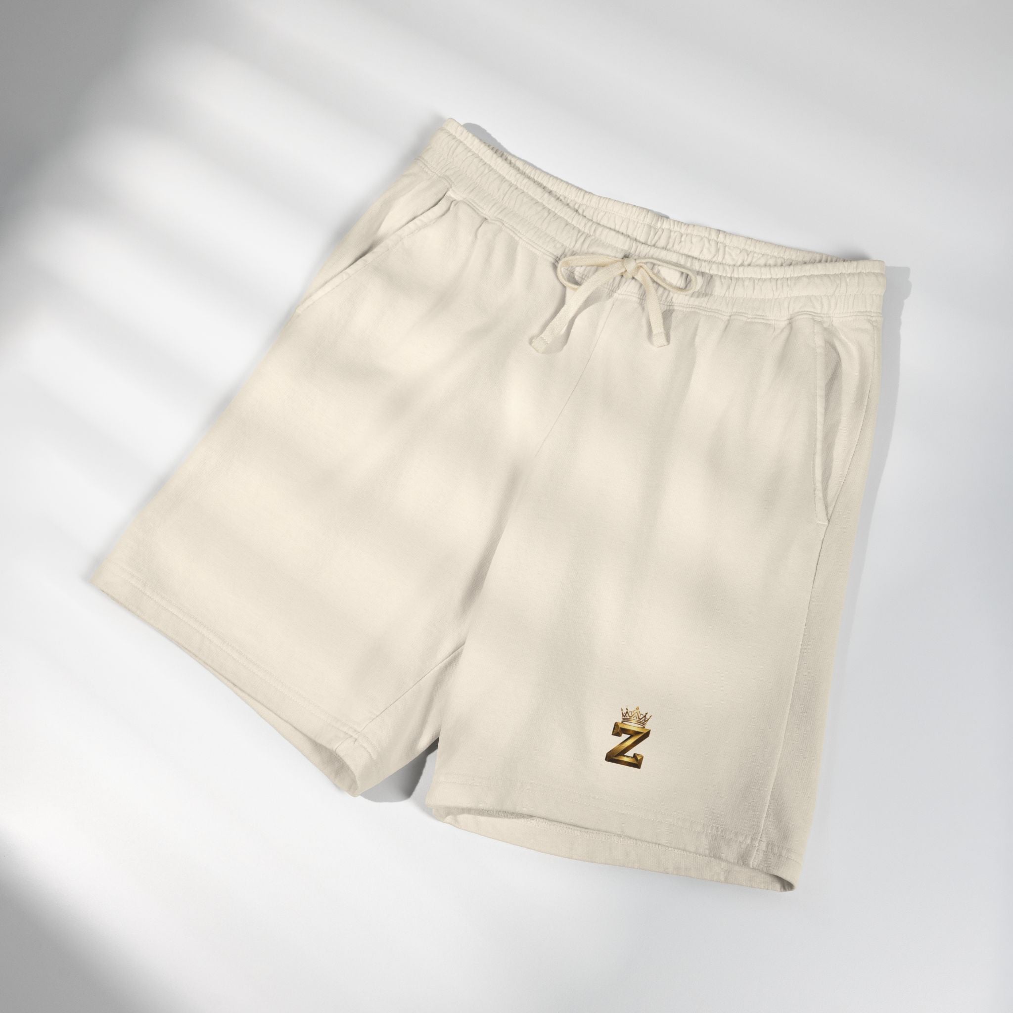Crowned Soccer Logo Sweat Shorts — Garment-Dyed Lightweight Fleece