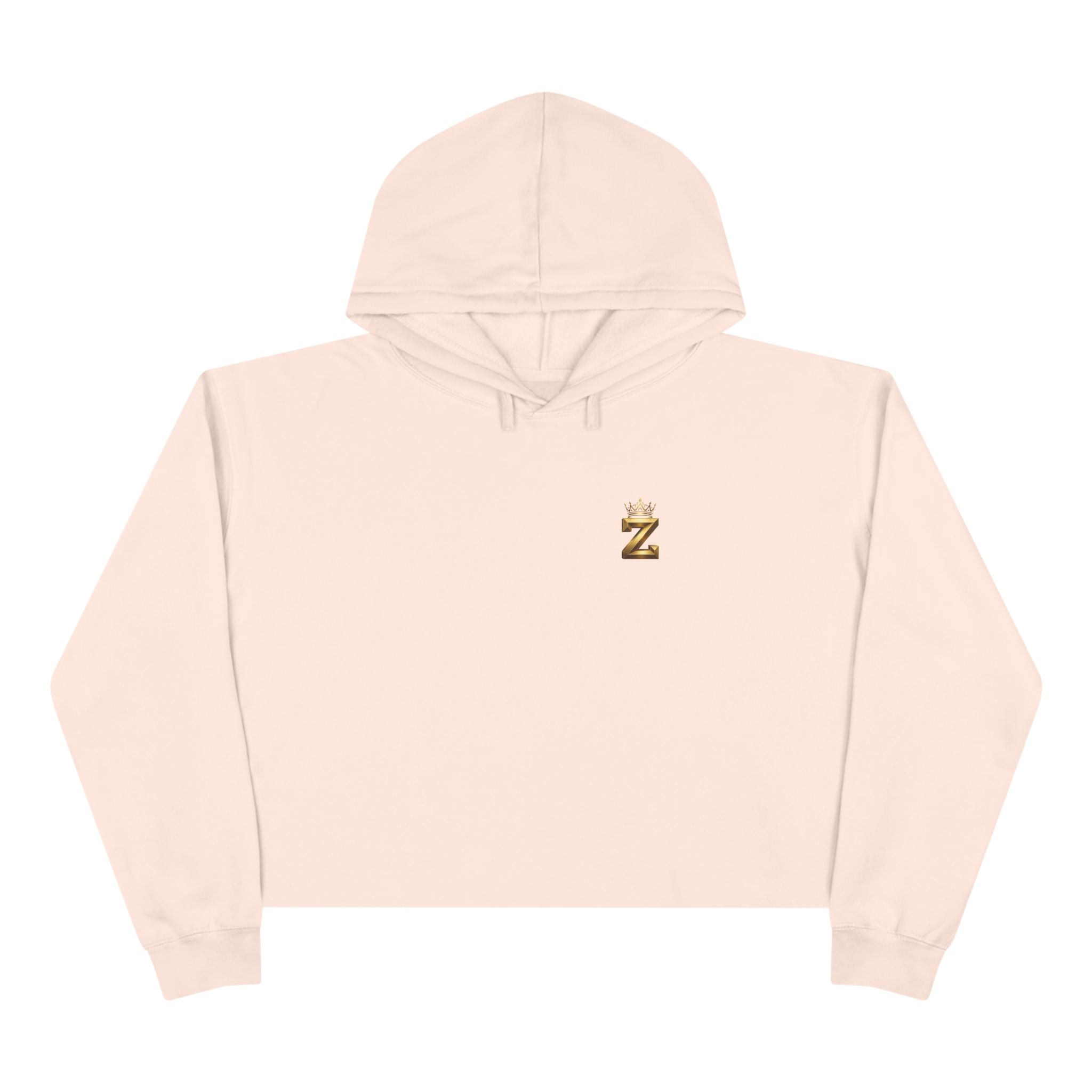 Cropped Hoodie — Gold Crown 'Z' Monogram Crop Hoodie