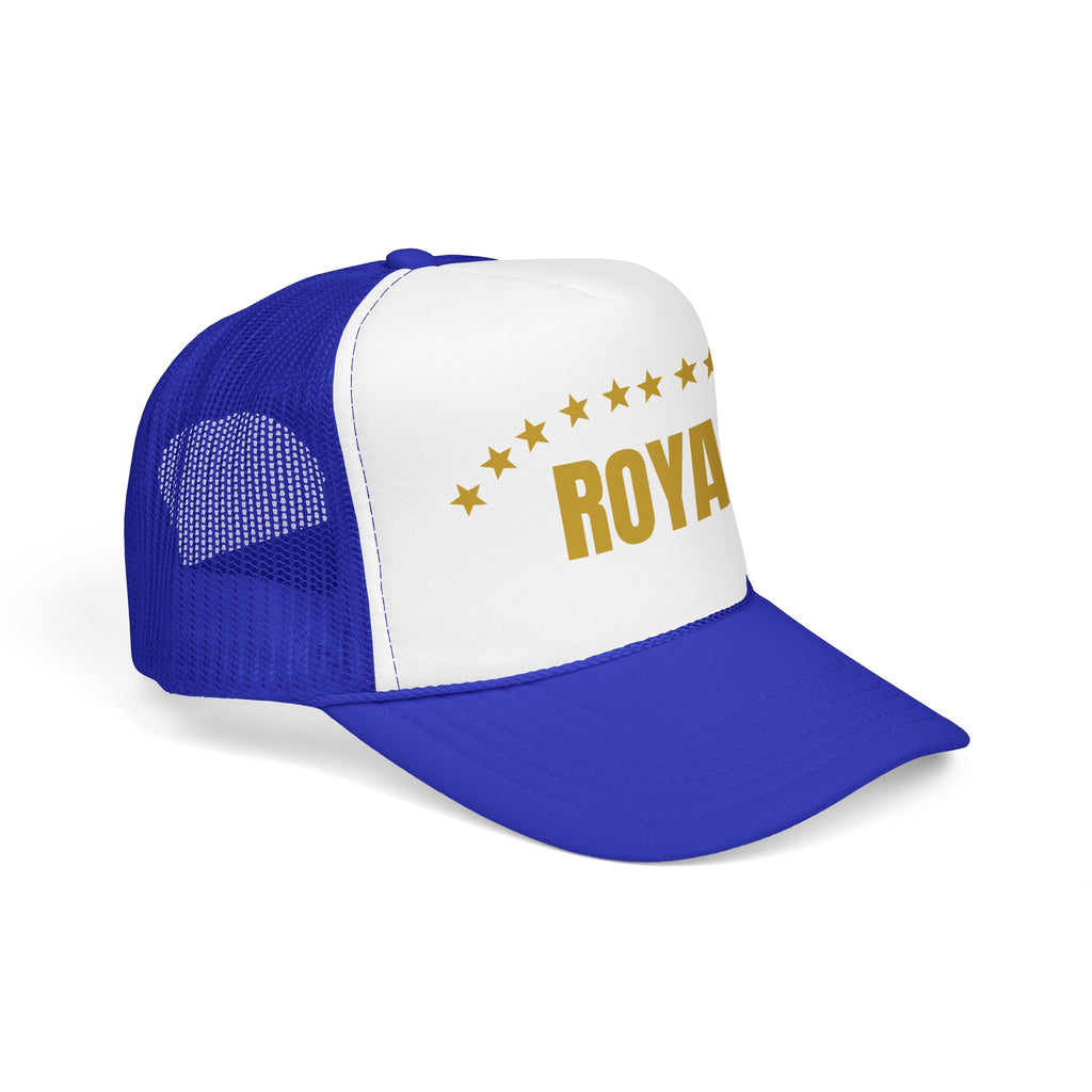 Trucker Hat — "ROYAL" Gold Stars Foam Mesh Cap