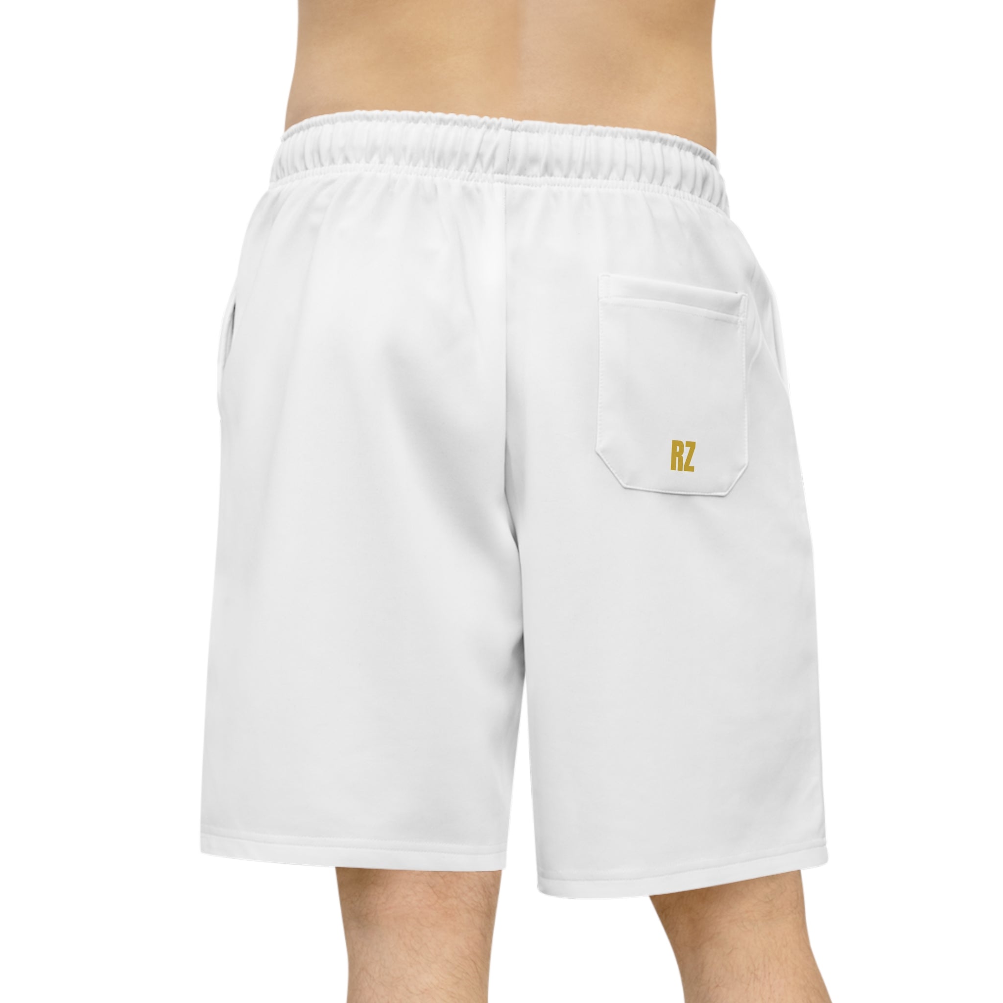 The King's Court Athletic Shorts - White Performance Shorts with Gold Logo