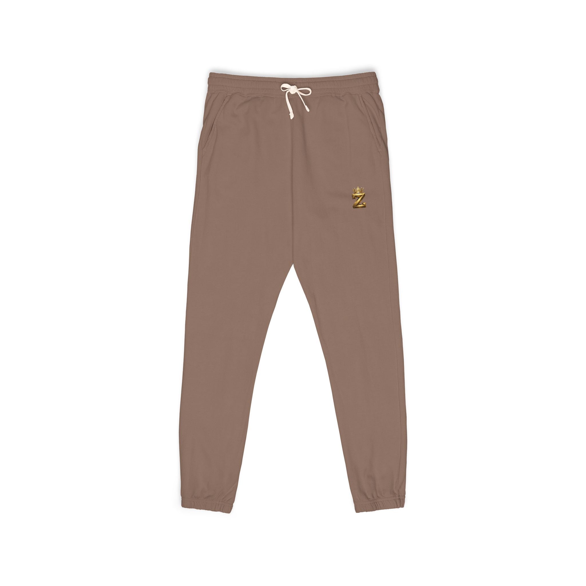 Embroidered Cozy Joggers — Small Gold Anchor Detail