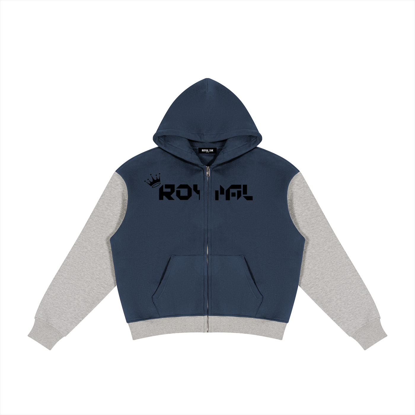Unisex Color Block Fleece Full Zip Hoodie