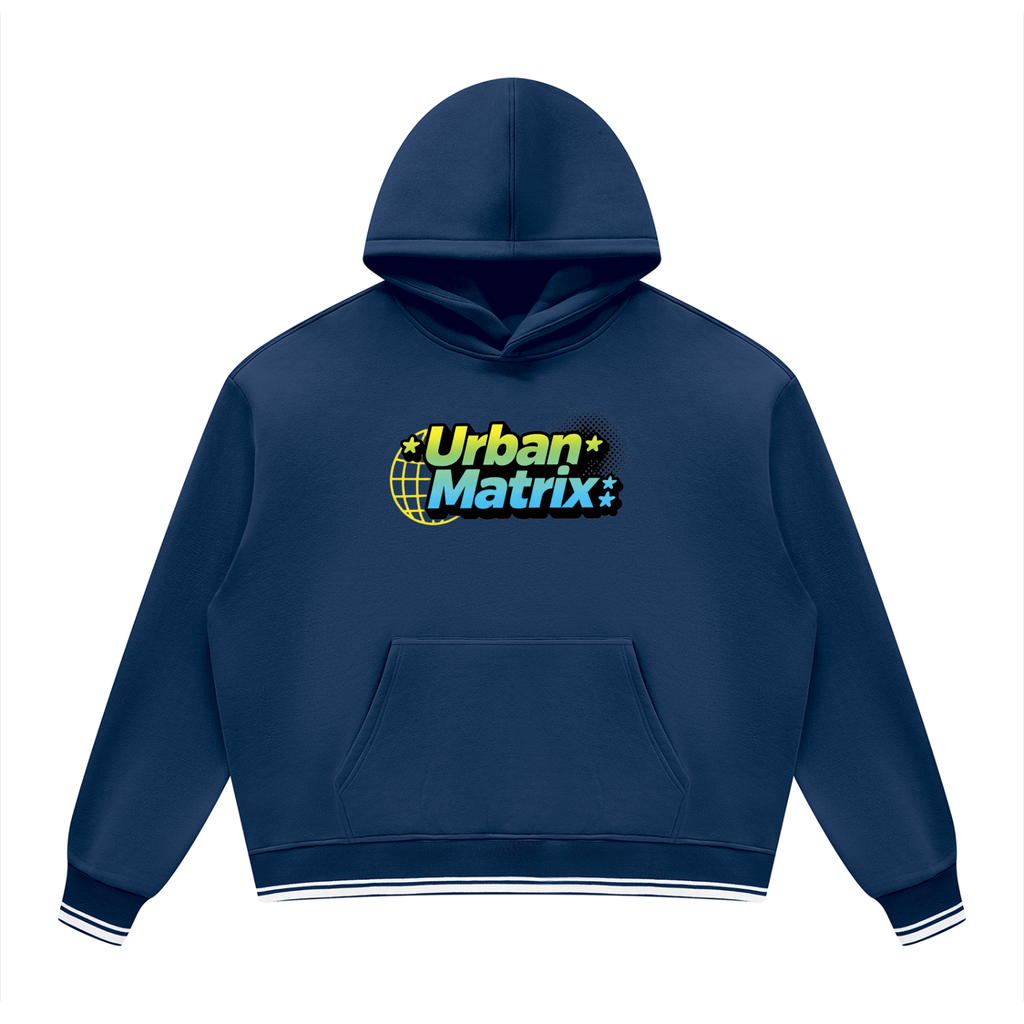 Unisex Oversized Color Block Fleece Hoodie
