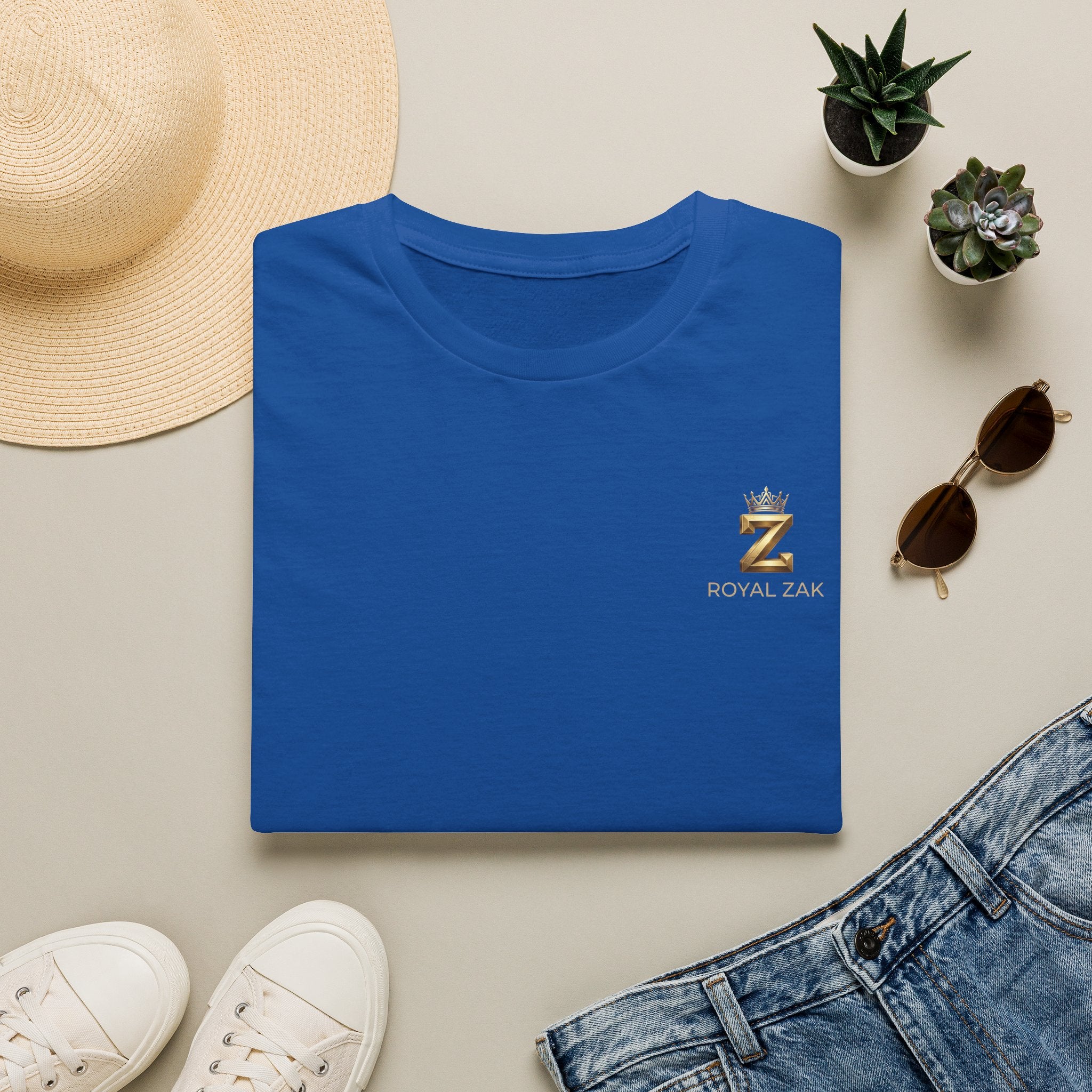 Royal ZAK Premium Soccer Tee — Gold Logo Streetwear T-Shirt