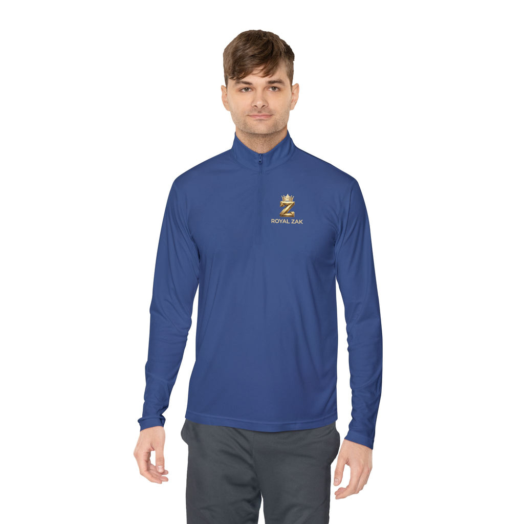 Quarter-Zip Pullover — Royal Elm Gold Logo embroidered