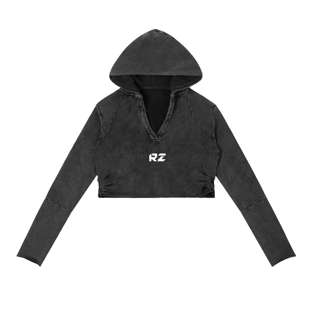 Vintage Washed Raw Edge Hoodie