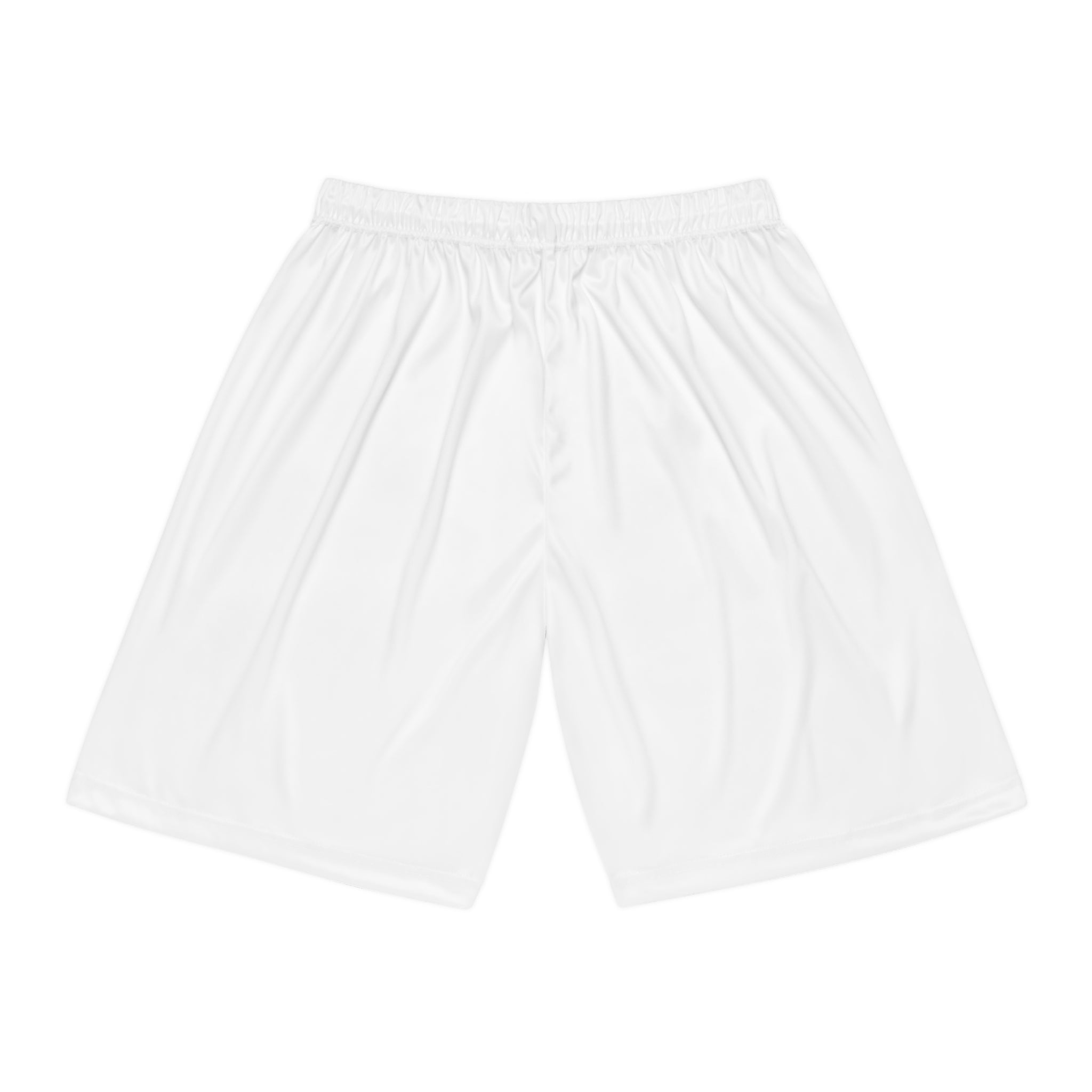 White Basketball Shorts with Gold 'Z' Logo — Athletic AOP Performance Shorts