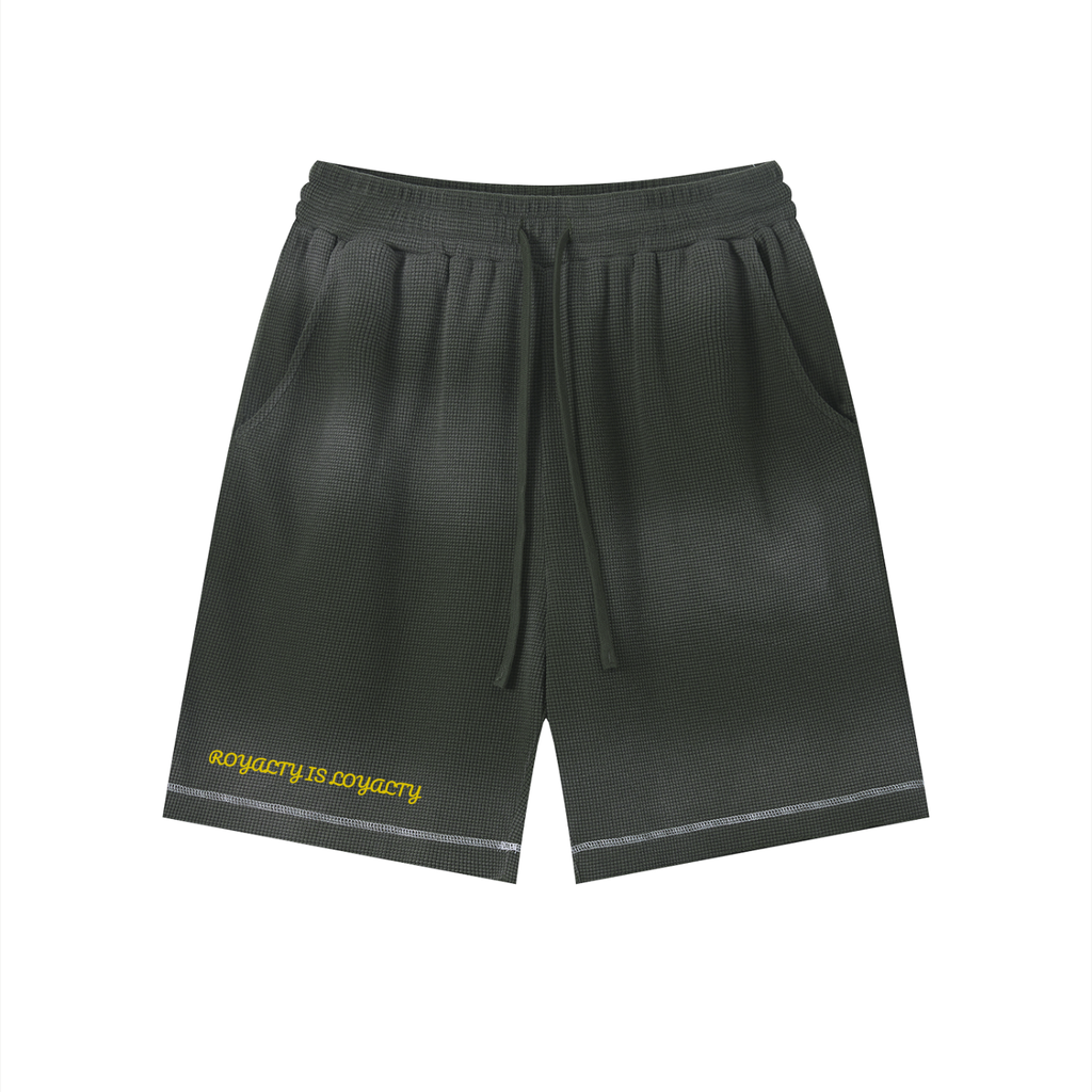 Unisex Sunfade Waffle Raw Hem Shorts
