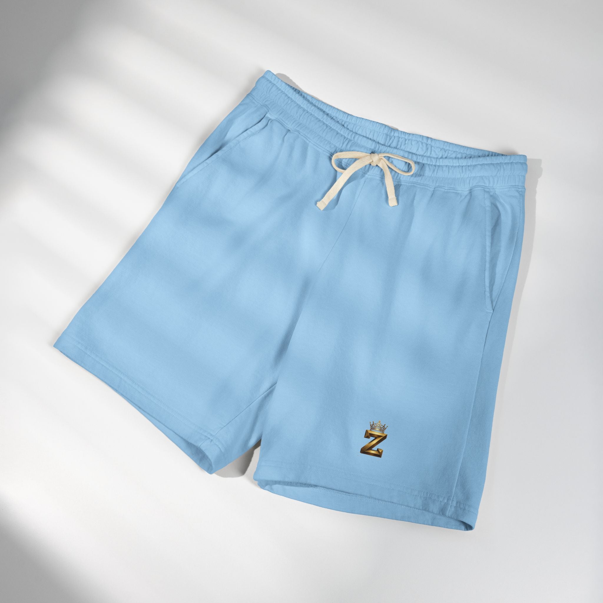 Crowned Soccer Logo Sweat Shorts — Garment-Dyed Lightweight Fleece