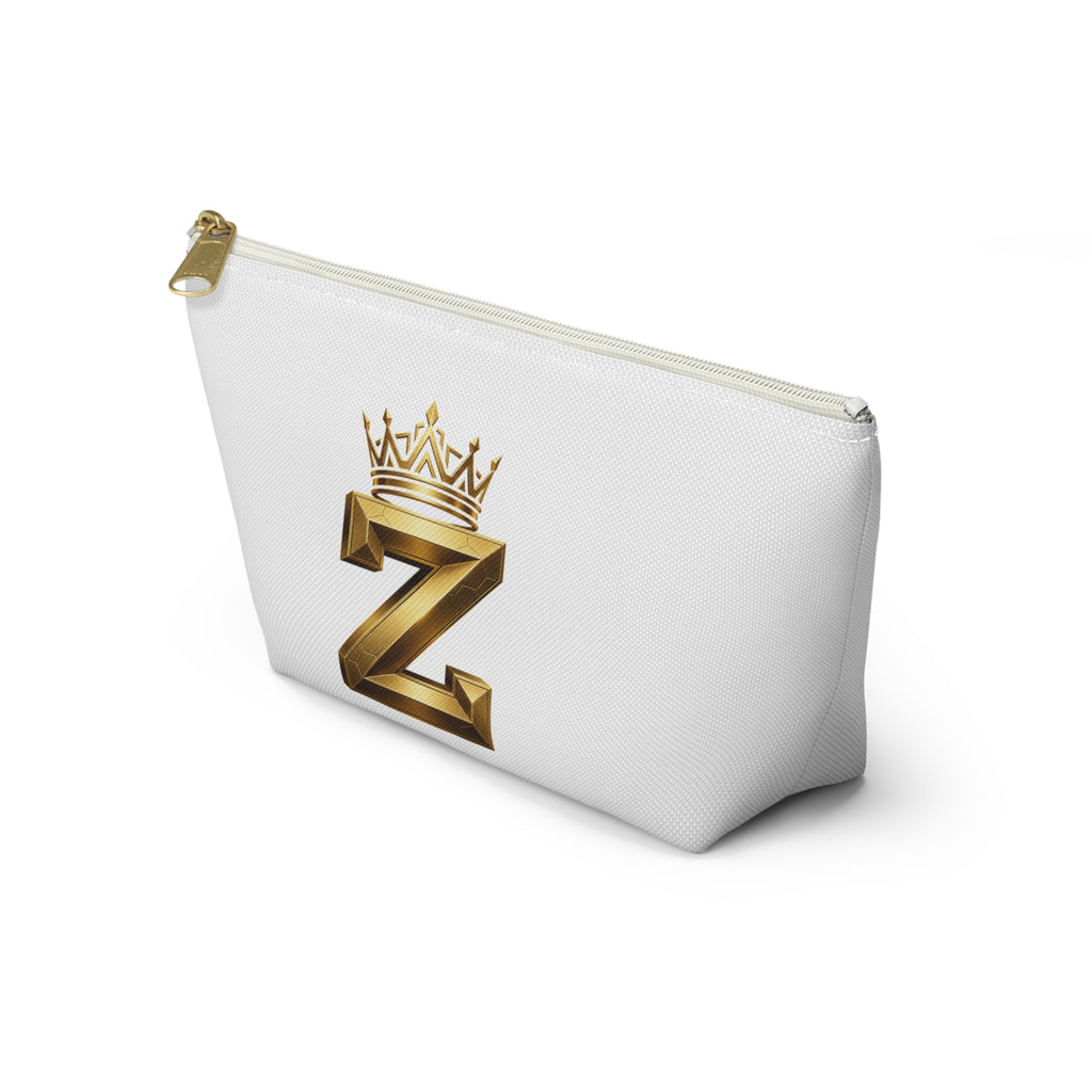 Gold Crown 'Z' Accessory Pouch – Personalized Monogram Makeup Bag