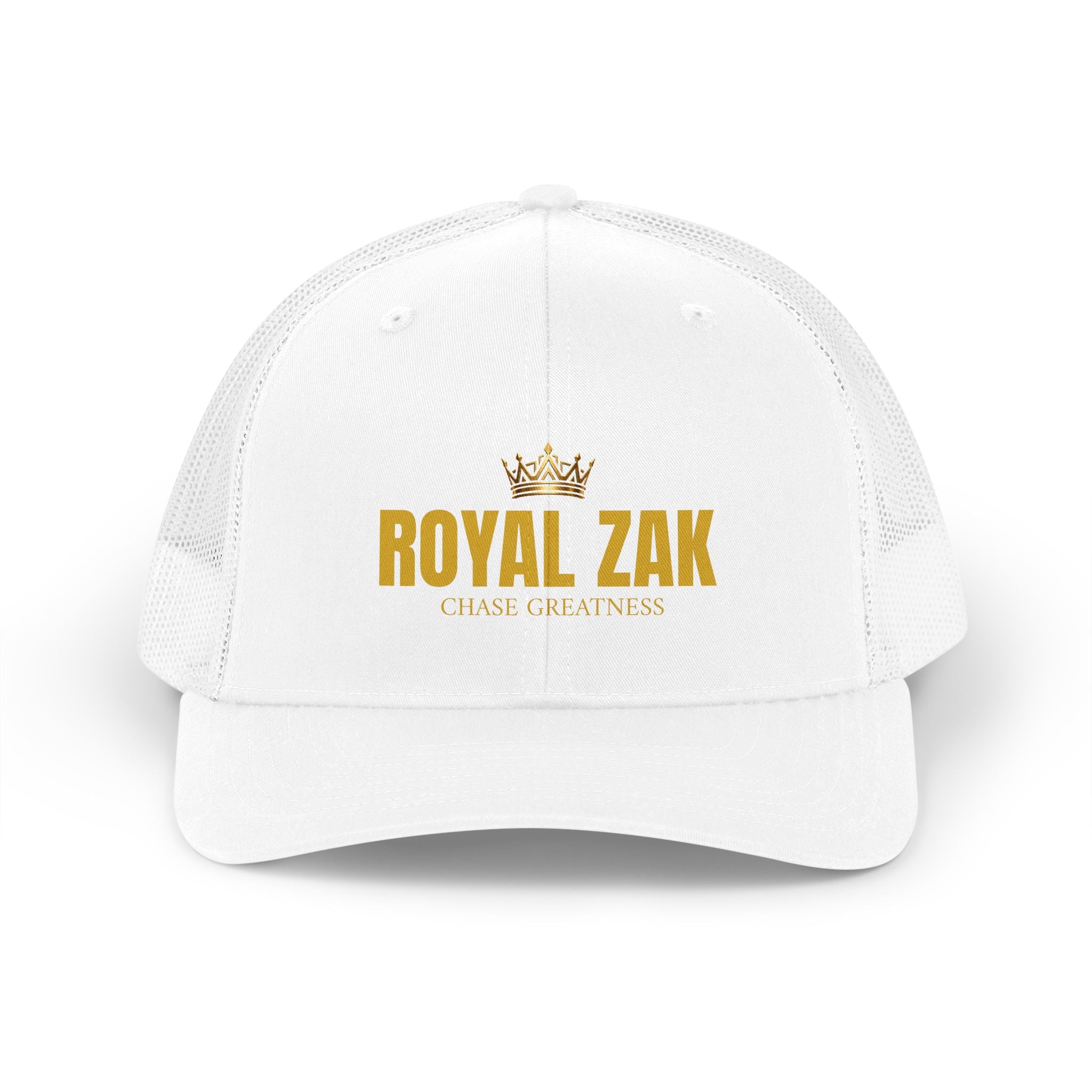 Trucker Hat — "Royal Zak" Gold Crown Logo Mesh Cap