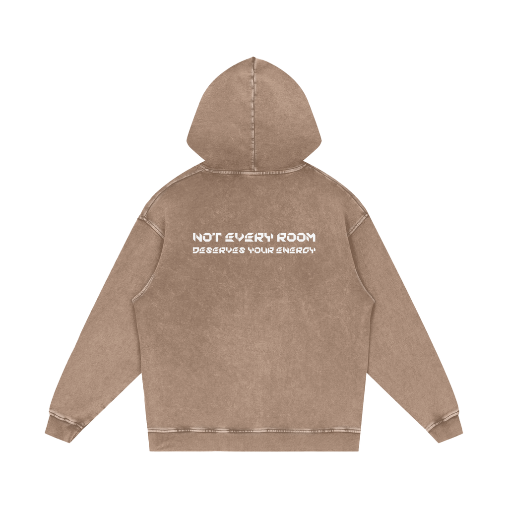 Snow Washed Loose Cotton Hoodie