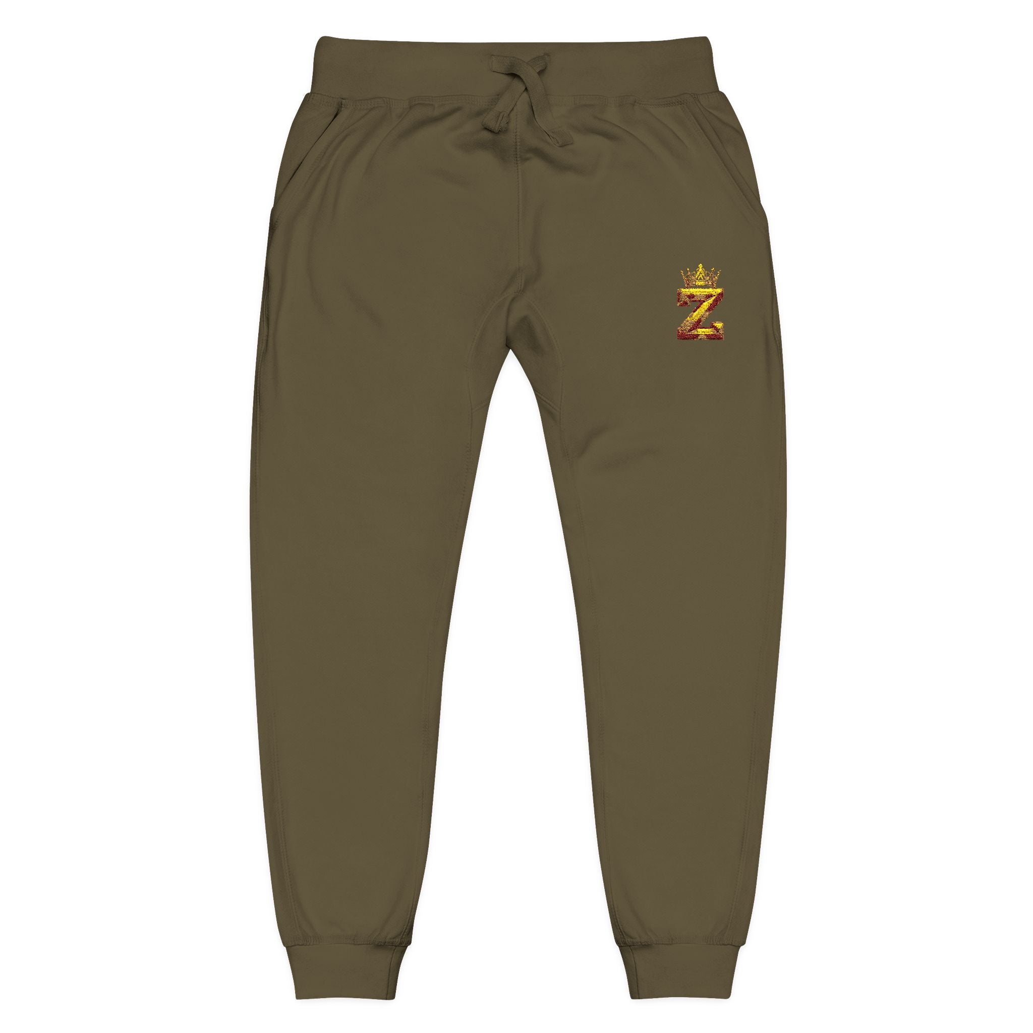 Embroidered Gold Floral '2' Fleece Sweatpants — Cozy Casual Loungewear