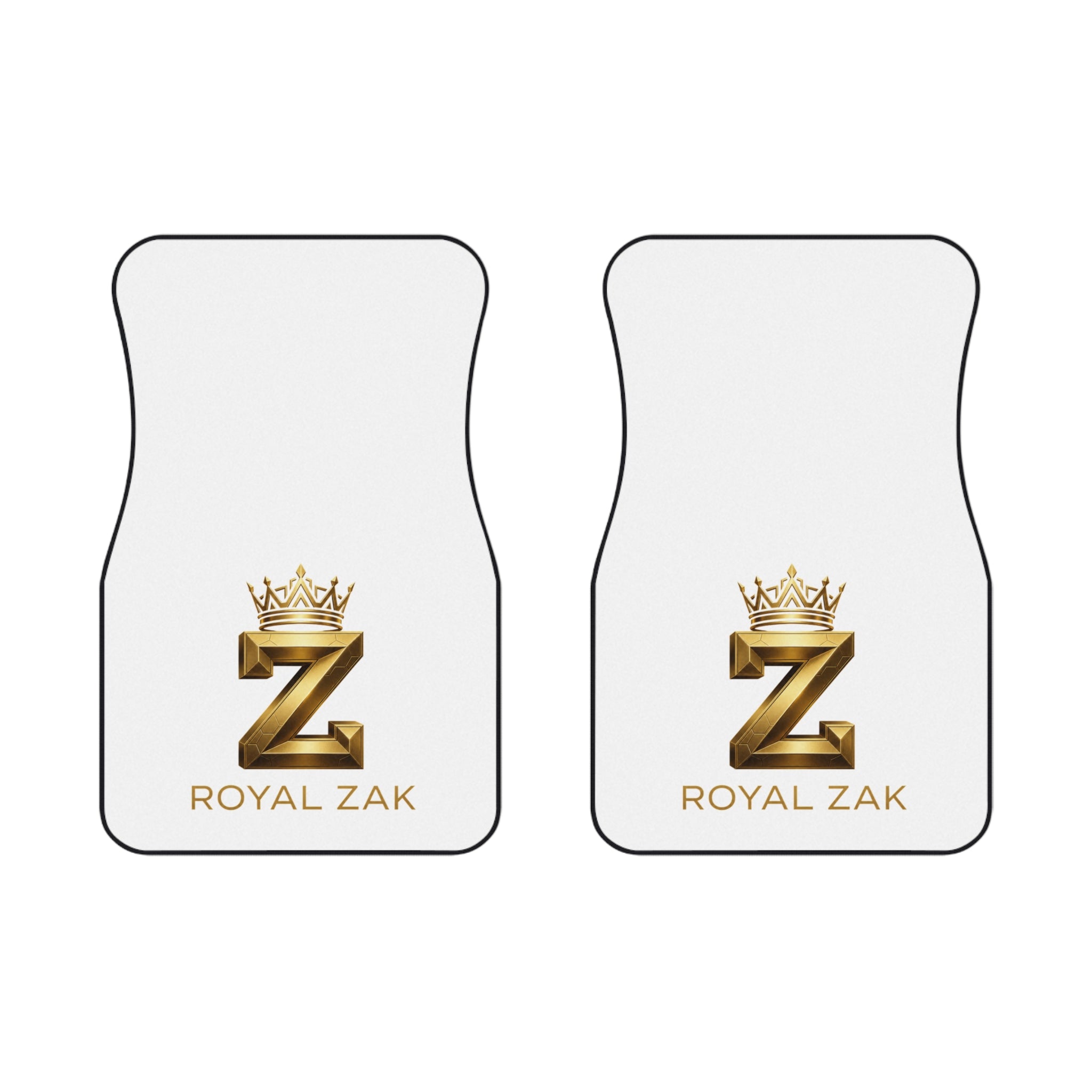Royal Zak Gold Monogram Car Mats — Personalized Front Pair