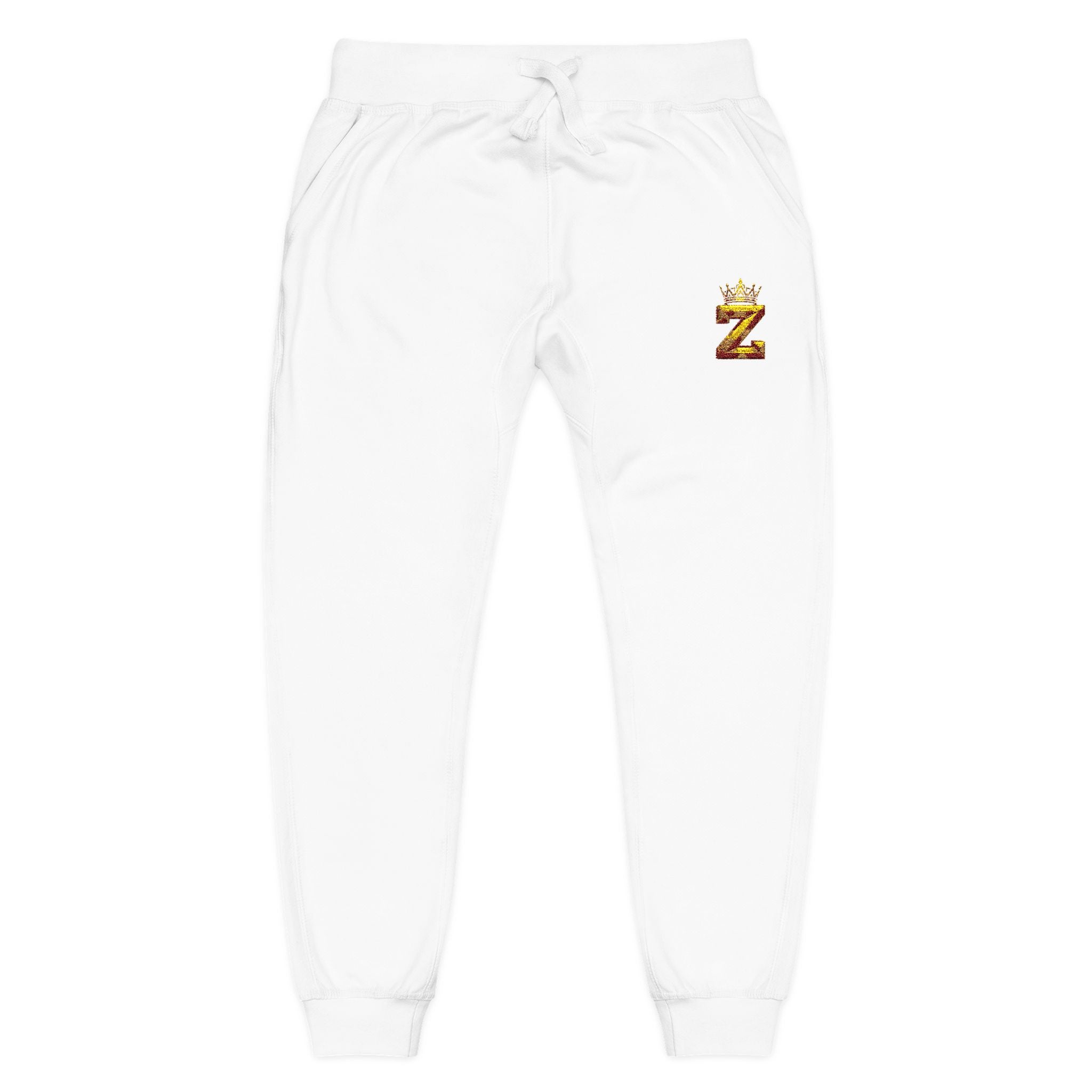 Embroidered Gold Floral '2' Fleece Sweatpants — Cozy Casual Loungewear