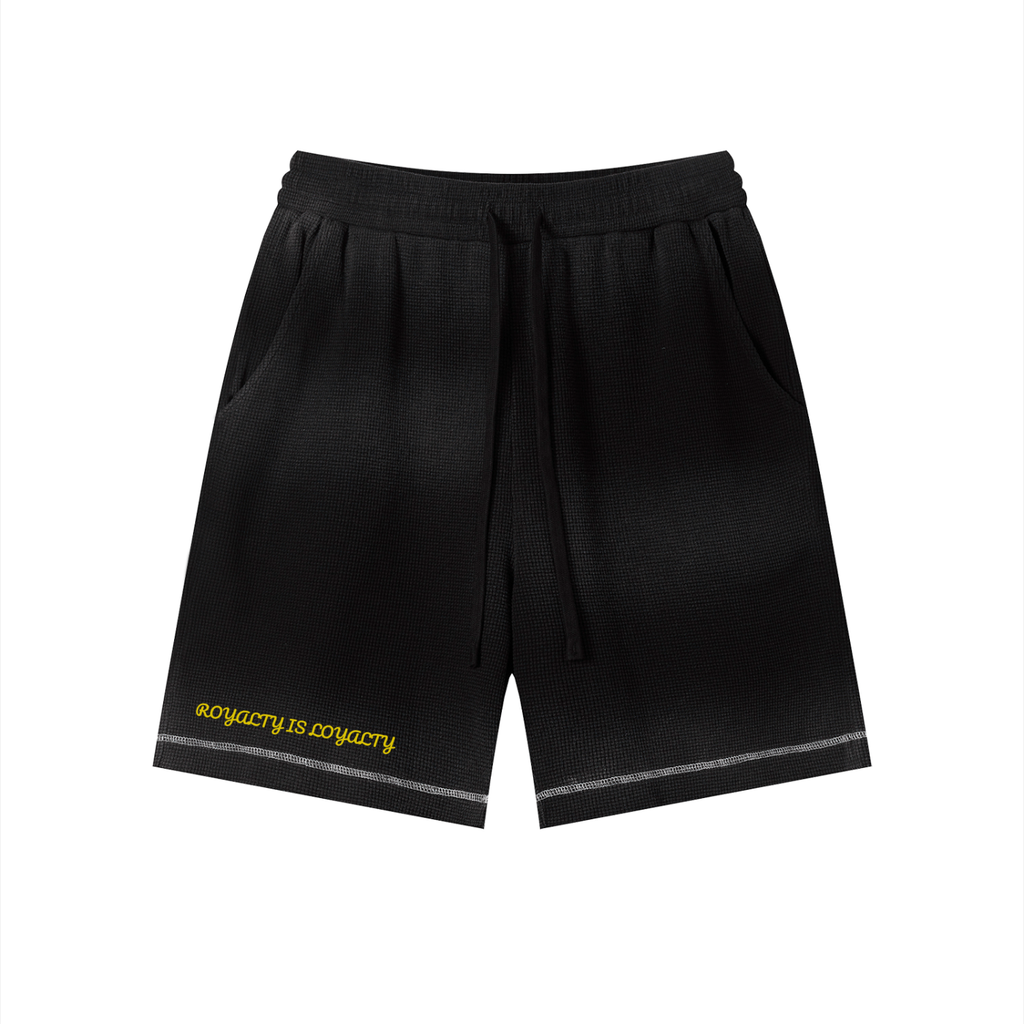 Unisex Sunfade Waffle Raw Hem Shorts