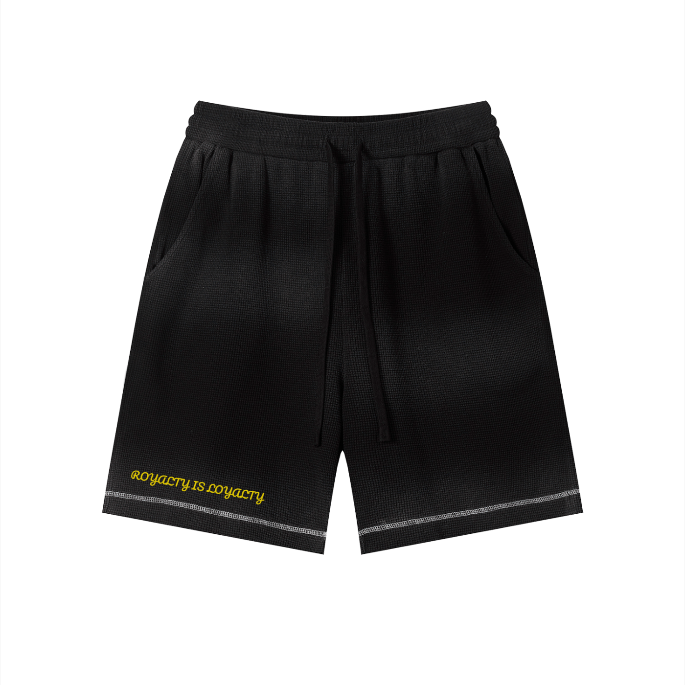 Unisex Sunfade Waffle Raw Hem Shorts