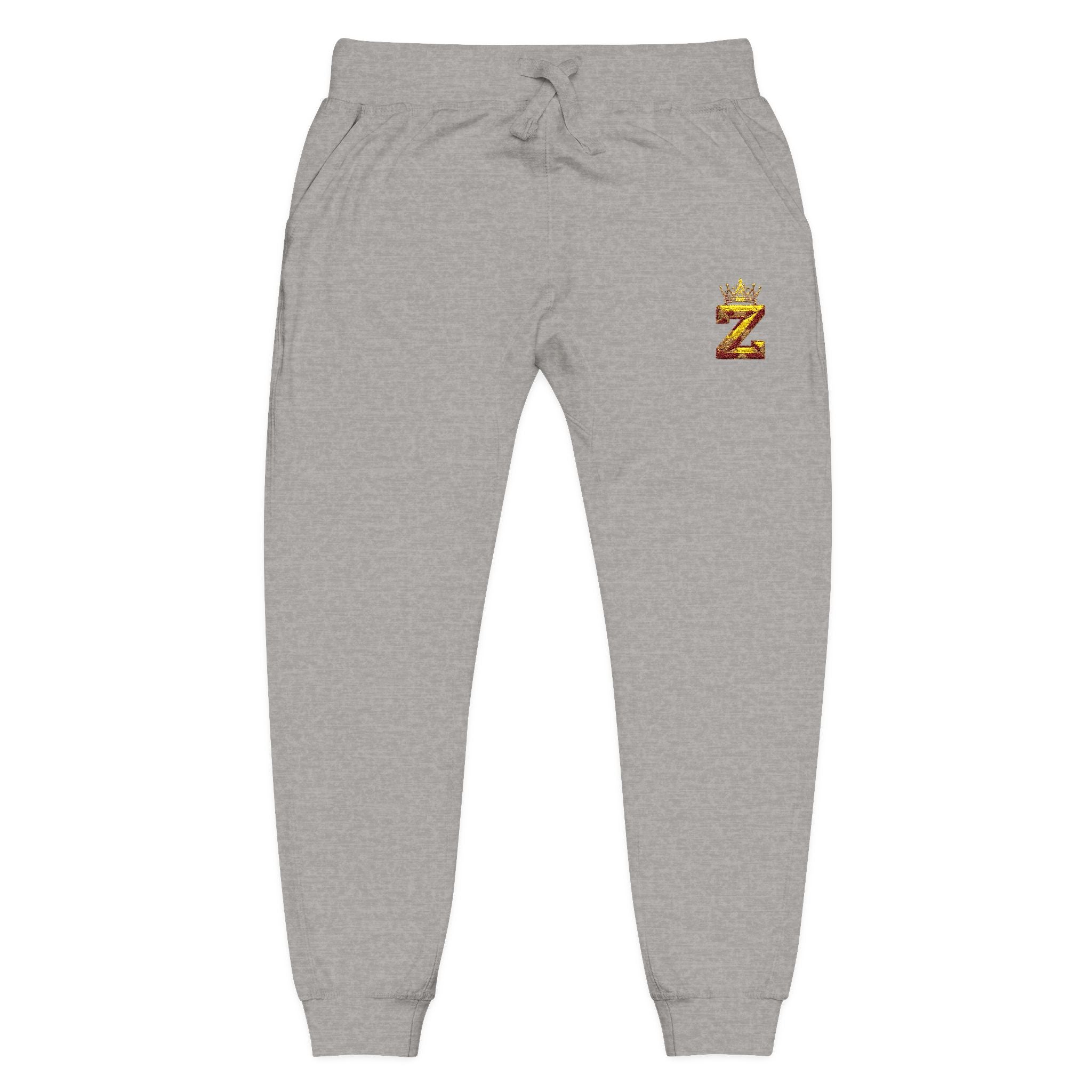 Embroidered Gold Floral '2' Fleece Sweatpants — Cozy Casual Loungewear