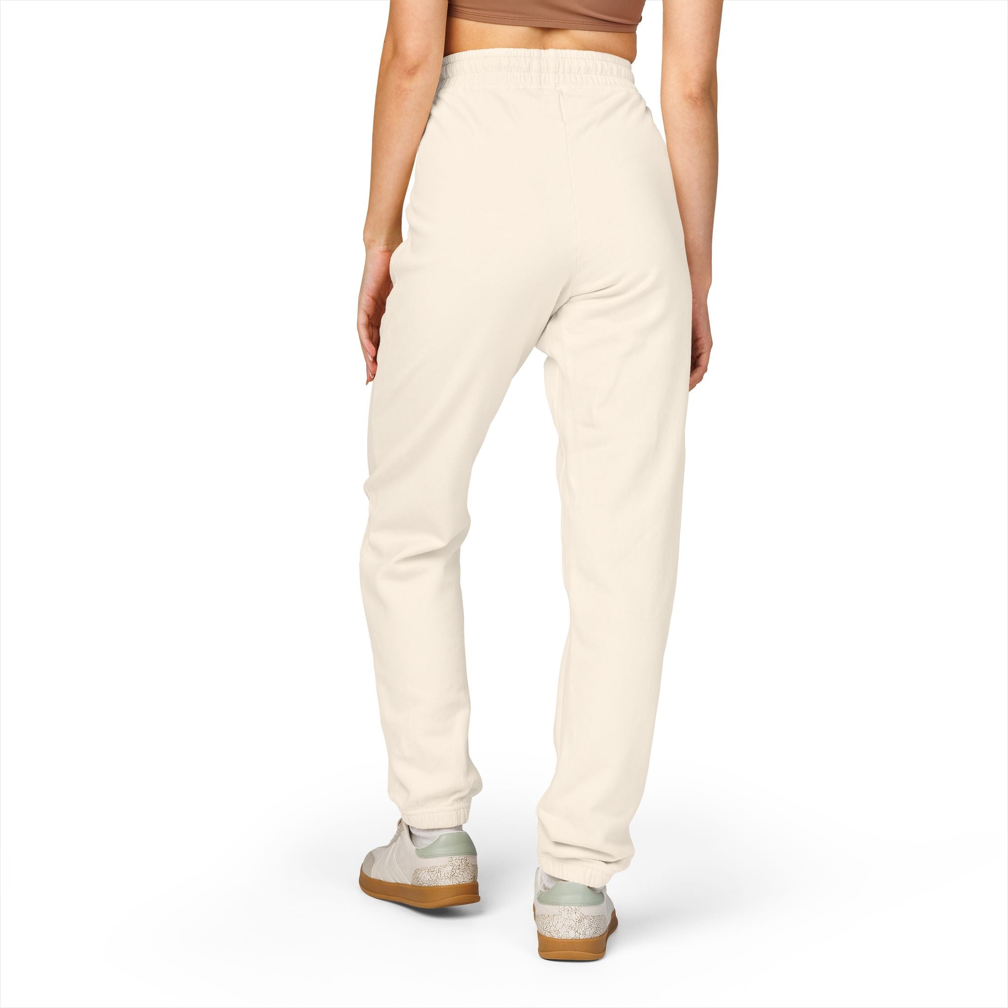 Embroidered Cozy Joggers — Small Gold Anchor Detail