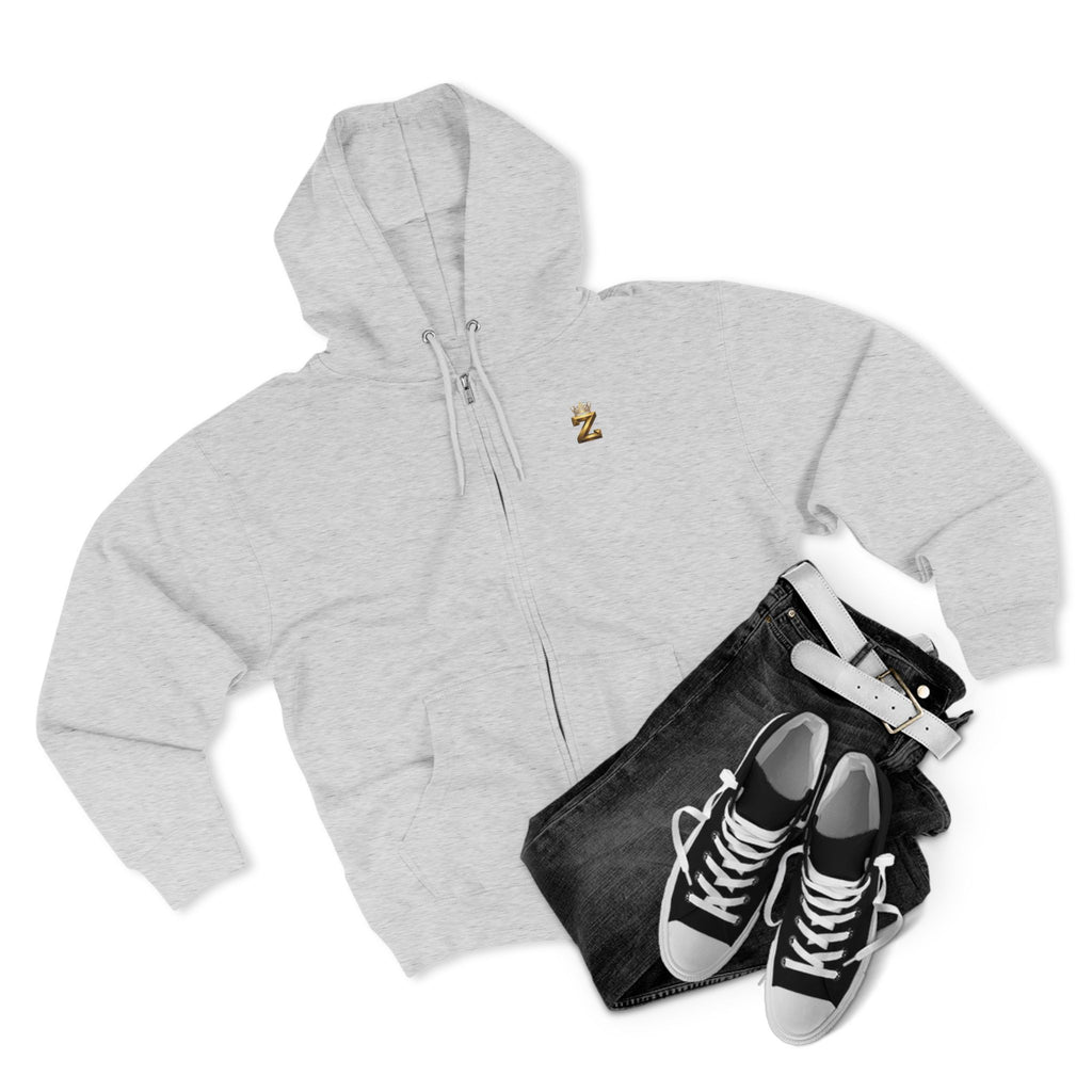 LOVE Zip Hoodie — Light Gray Minimalist Love Logo Zip-Up Hoodie