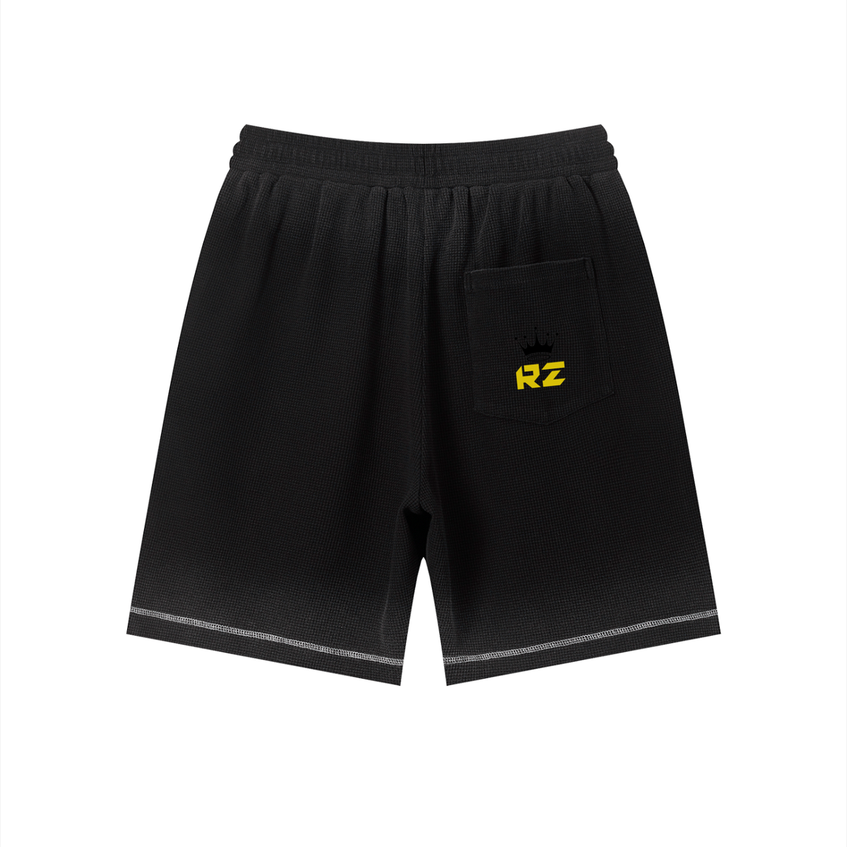 Unisex Sunfade Waffle Raw Hem Shorts