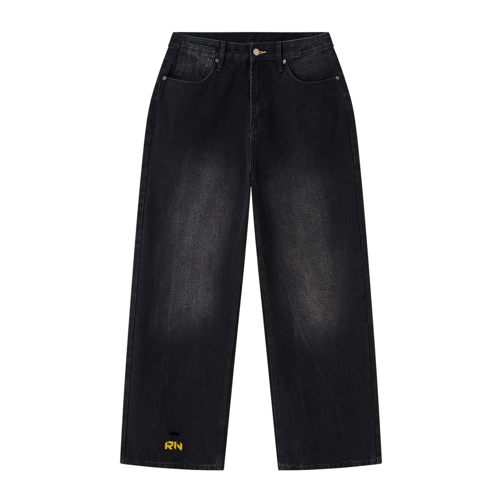 Men's Vintage Wash Wide Leg Jeans