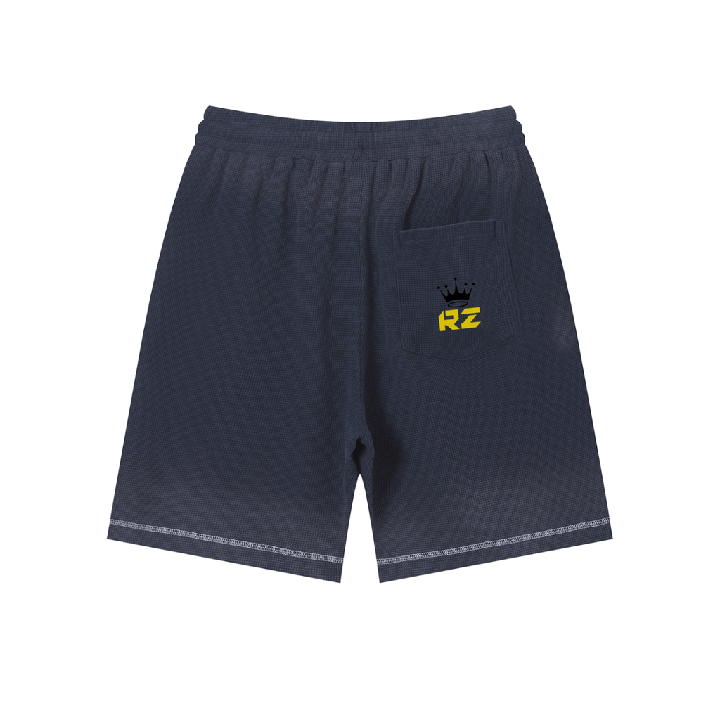 Unisex Sunfade Waffle Raw Hem Shorts