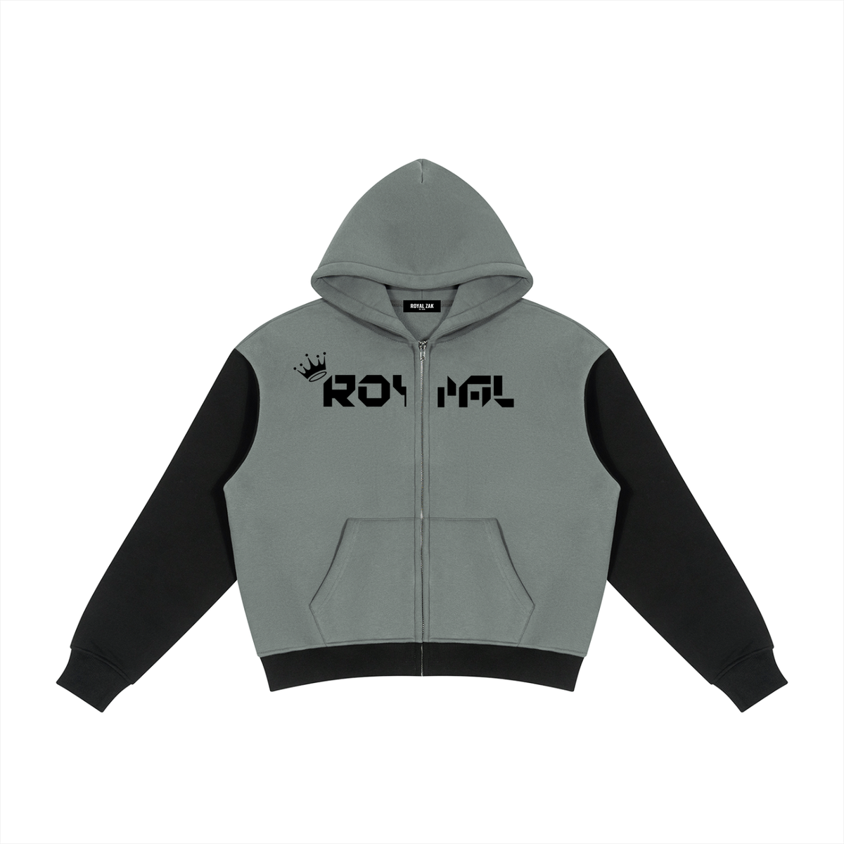 Unisex Color Block Fleece Full Zip Hoodie