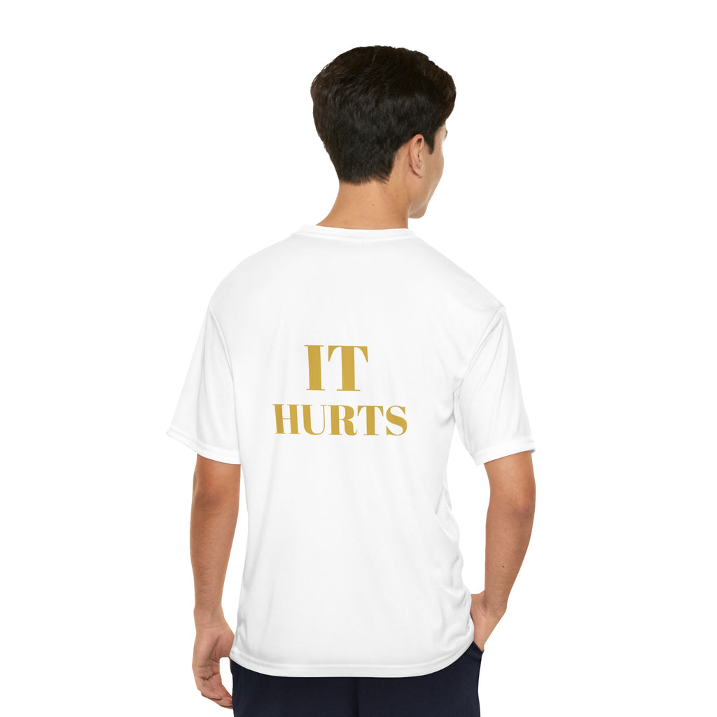 Performance T-Shirt — Gold 'Z We Know' Front + 'IT HURTS' Back Athletic Tee