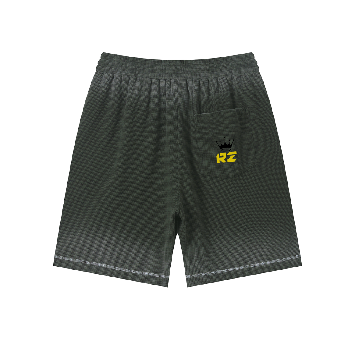 Unisex Sunfade Waffle Raw Hem Shorts