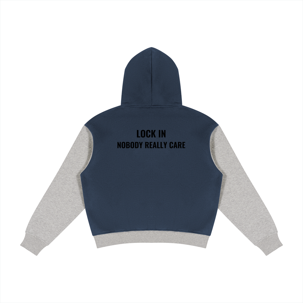 Unisex Color Block Fleece Full Zip Hoodie