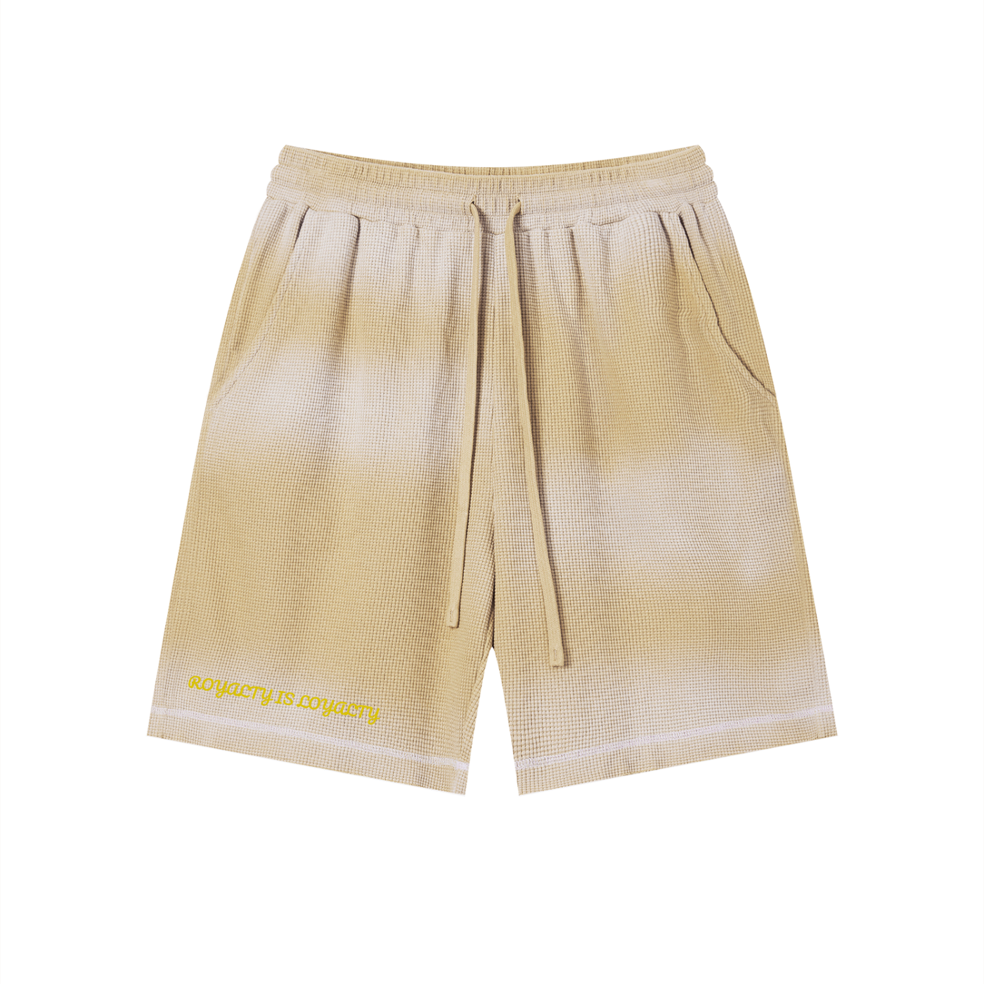 Unisex Sunfade Waffle Raw Hem Shorts