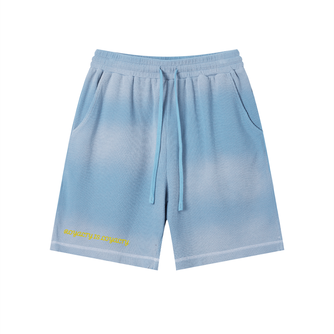 Unisex Sunfade Waffle Raw Hem Shorts