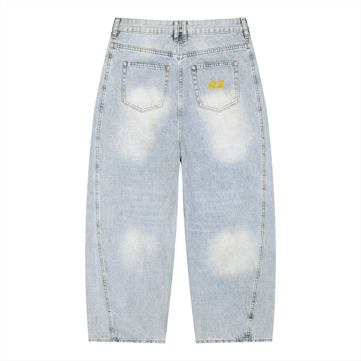 Men's Vintage Wash Sunfade Barrel Leg Jeans