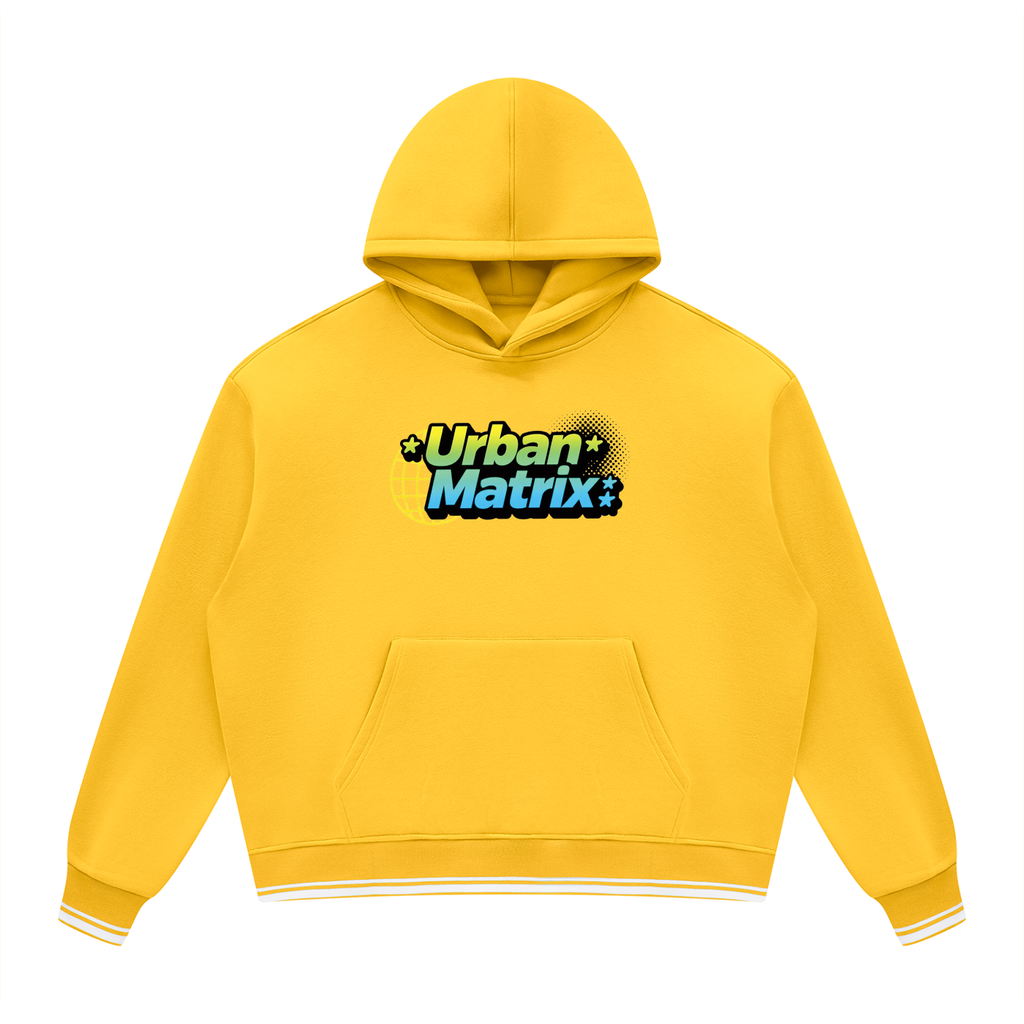 Unisex Oversized Color Block Fleece Hoodie