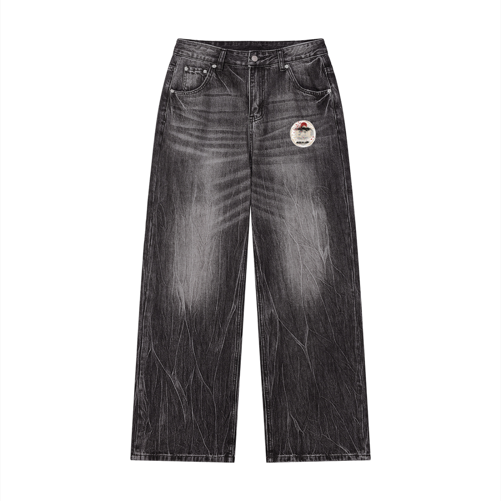 Men’s Vintage Wash Wide Leg Jeans