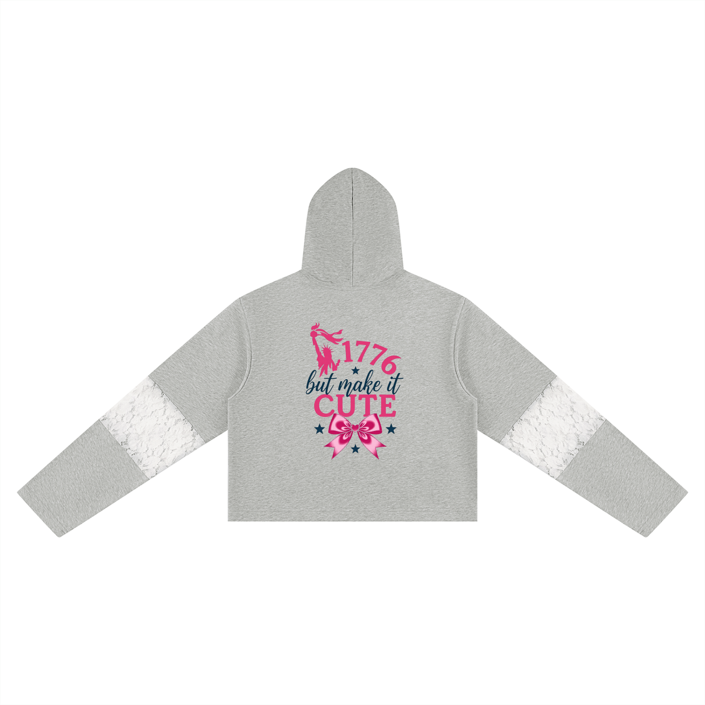 Women’s Cropped Lace-Panel Hoodie