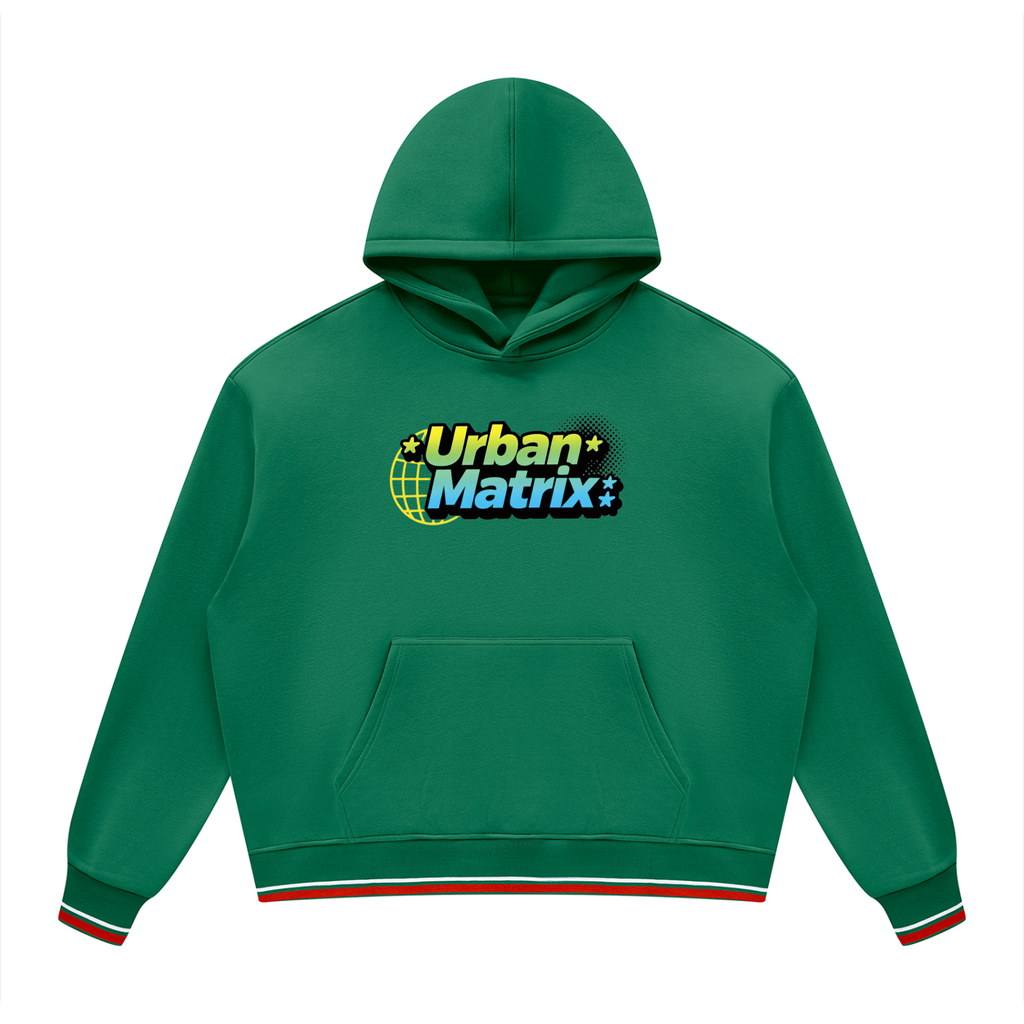 Unisex Oversized Color Block Fleece Hoodie
