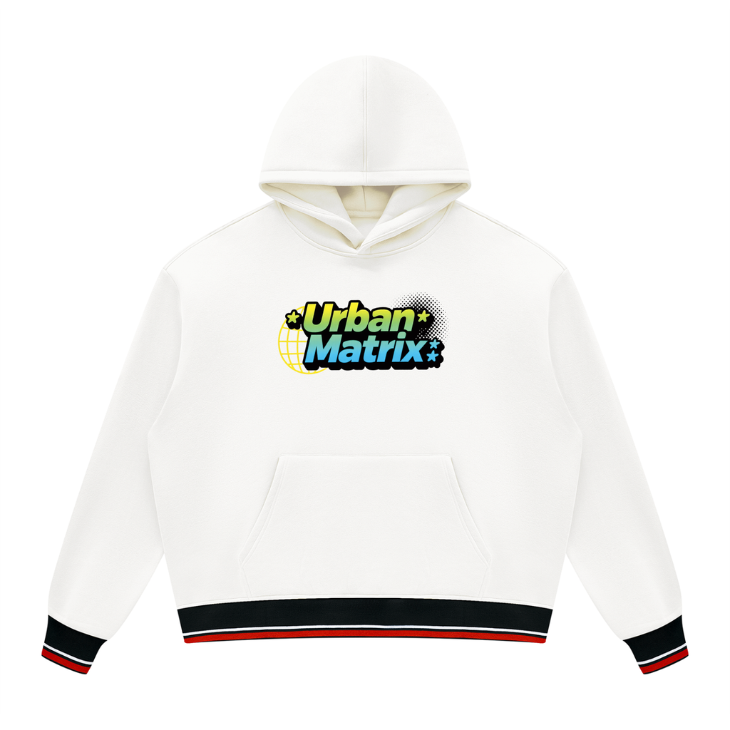 Unisex Oversized Color Block Fleece Hoodie