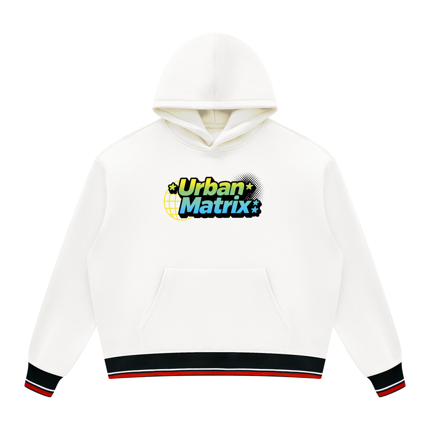 Unisex Oversized Color Block Fleece Hoodie