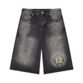 Men’s Vintage Wash Wide Leg Denim Shorts