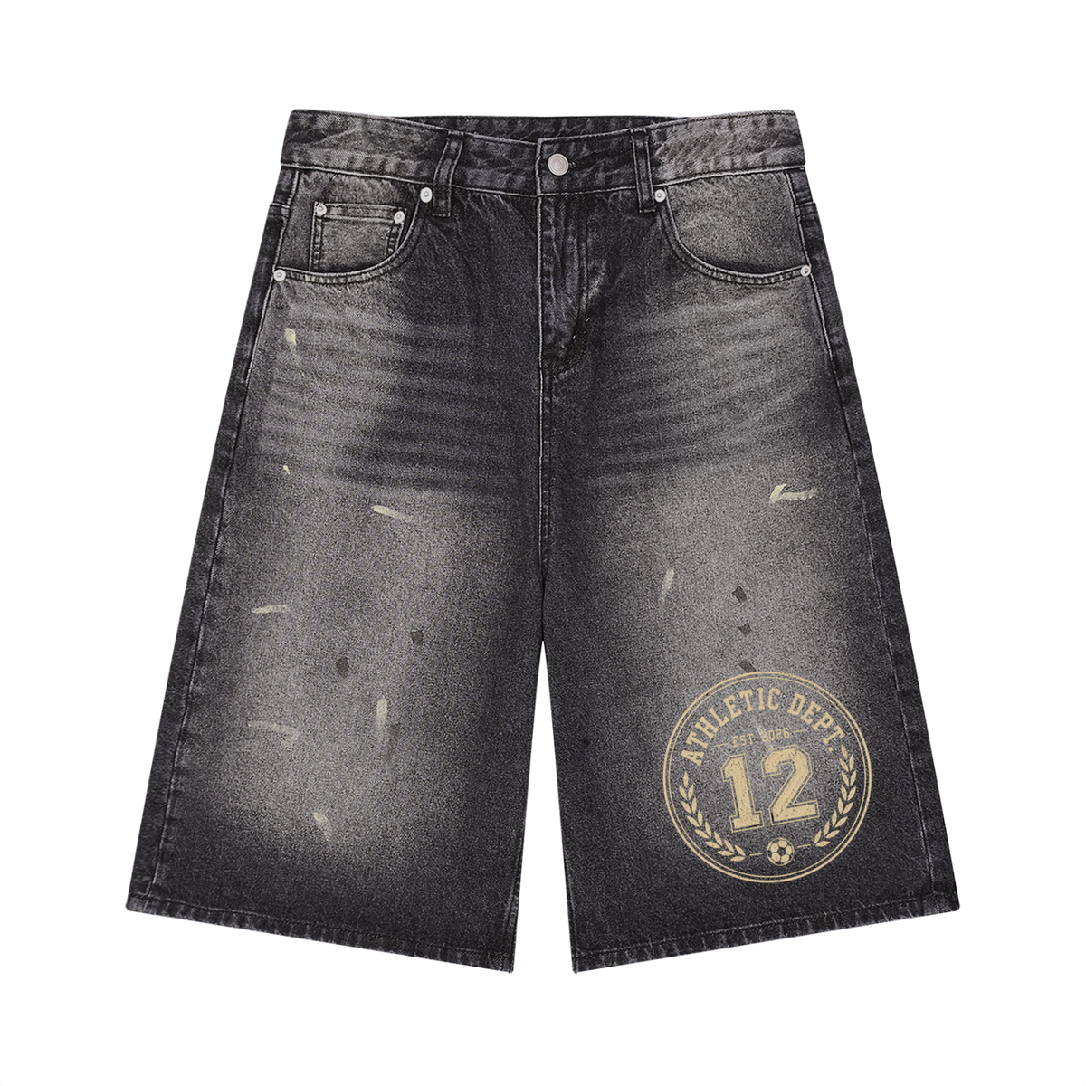 Men’s Vintage Wash Wide Leg Denim Shorts